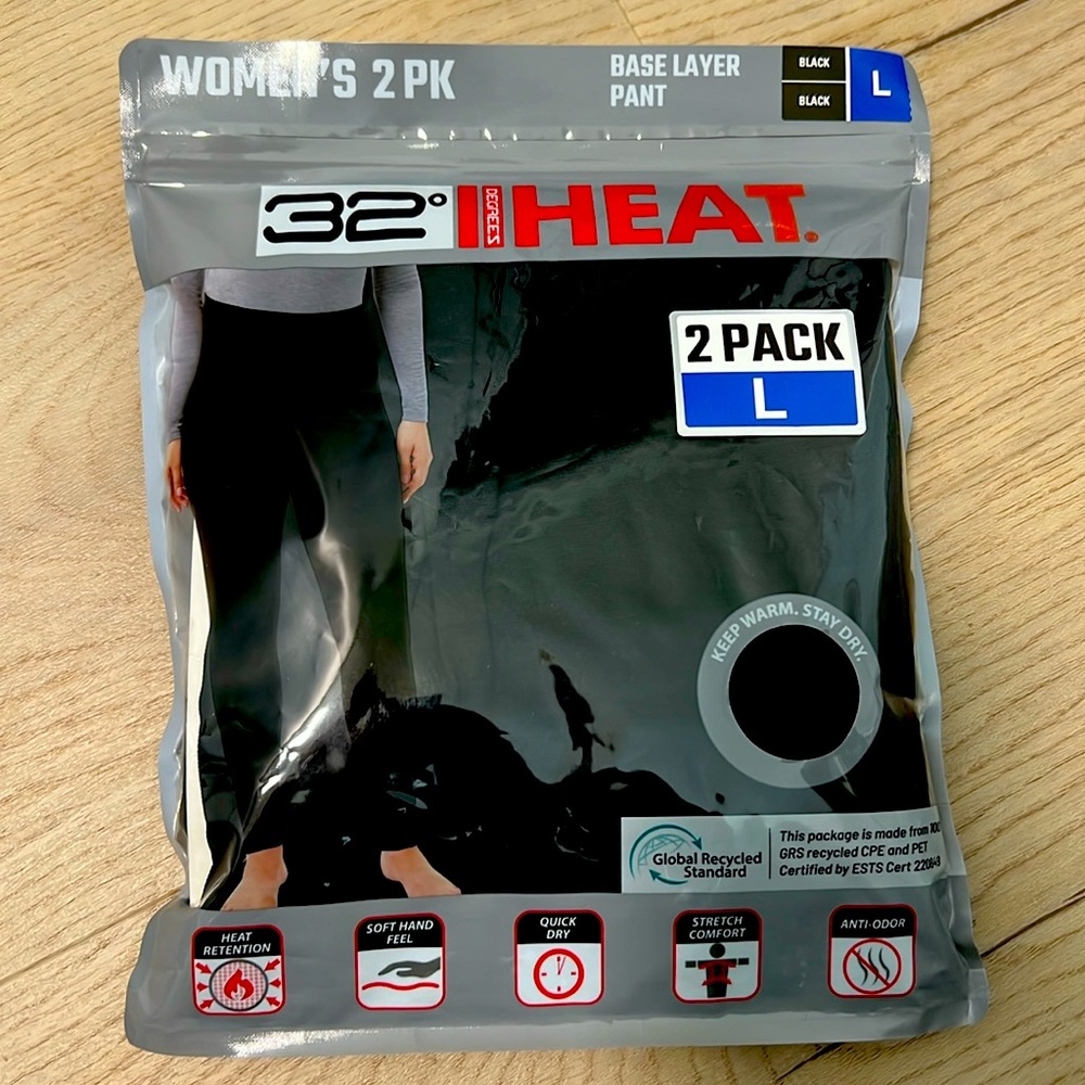 Women's Heat Gear Pants - 2 Pack